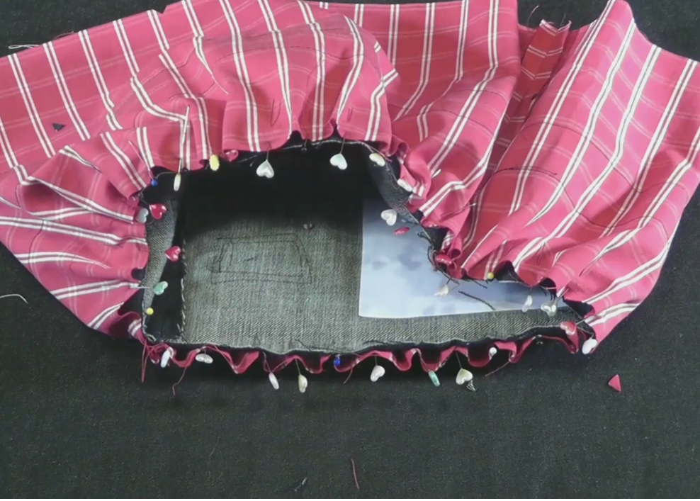 India - Upcycled Denim Boho Bag PDF Sewing Pattern, Ruffled, Beaded Trim (Instant Download)